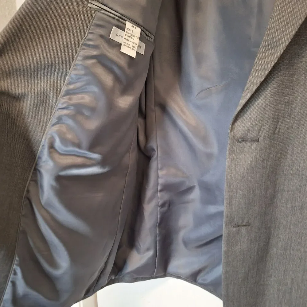 Geoffrey Beene Men's 44L Gray Modal Blend Suit Jacket Blazer Sport Coat